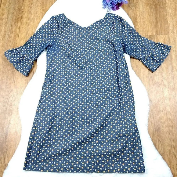 Modcloth Floral Print Prairie Dress Size Small - Picture 3 of 14